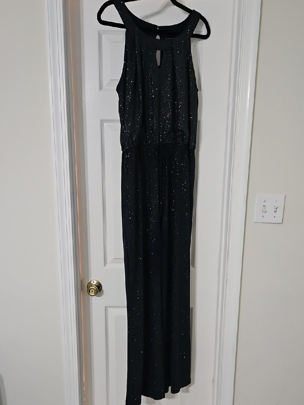 Enfocus Studio Navy Sparkly Wide-Leg Formal Jumpsuit - Picture 5 of 5